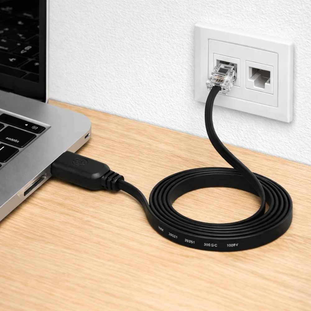 8P8C Connector USB Console Cable Extension Line Router Configuration RJ45 Console Cable Stable Connections Network Debug Line