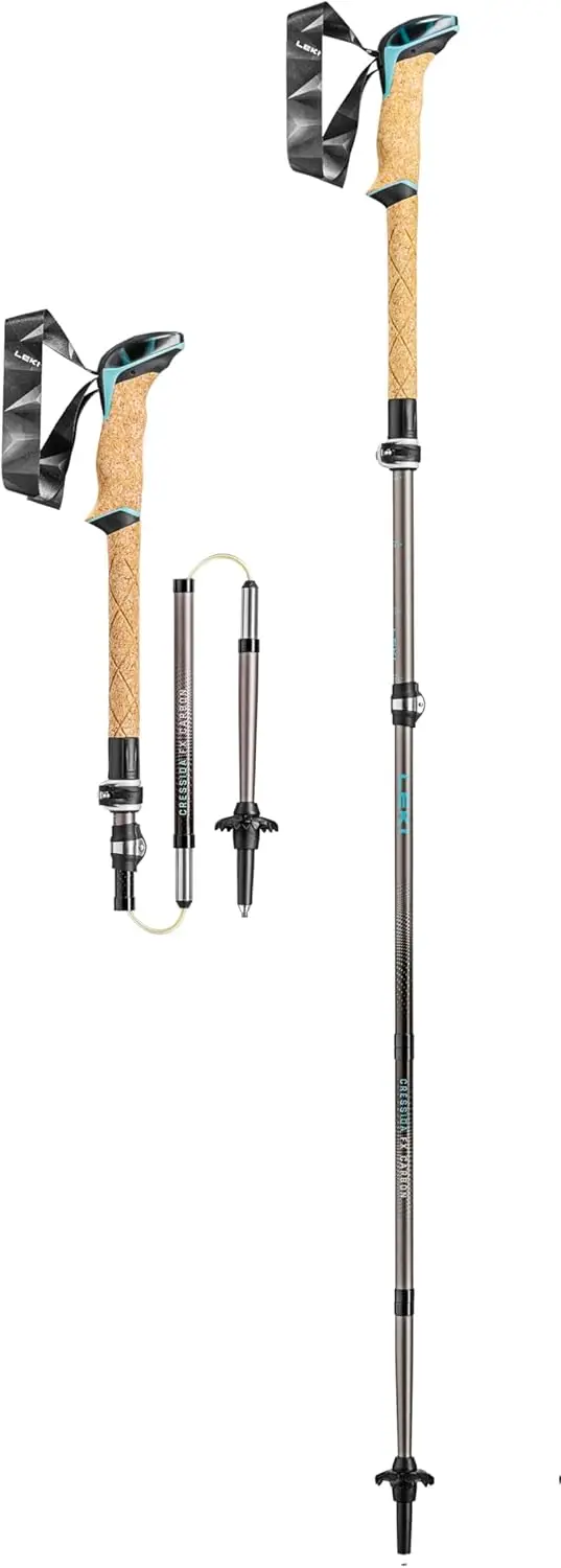 

Ultralight Carbon Trekking Poles, Collapsible & Adjustable 100-120cm, 8.6oz Each, with Foam Grip