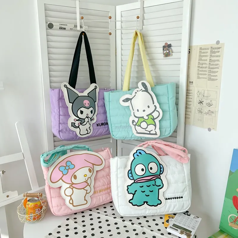 Pochacco My Melody Kawaii Sanrio Kuromi Anime Women Handbag Tote Shoulder Bag Cute Cartoon Girl High-capacity Commuter Package