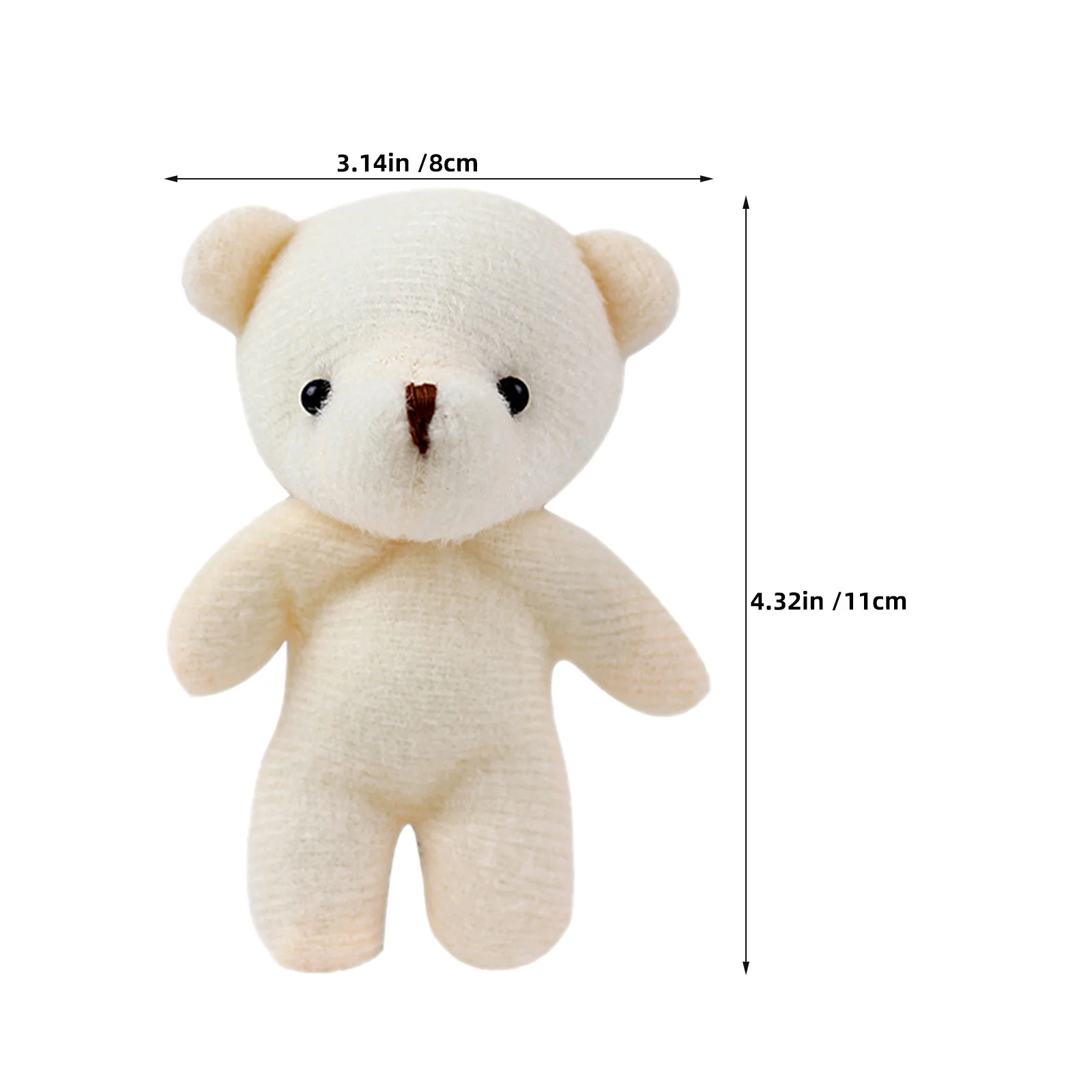 20 pçs adorável mini urso de pelúcia animal chaveiro pingente saco mochila pendurado encantos para presentes decoração ursos em massa animais de pelúcia