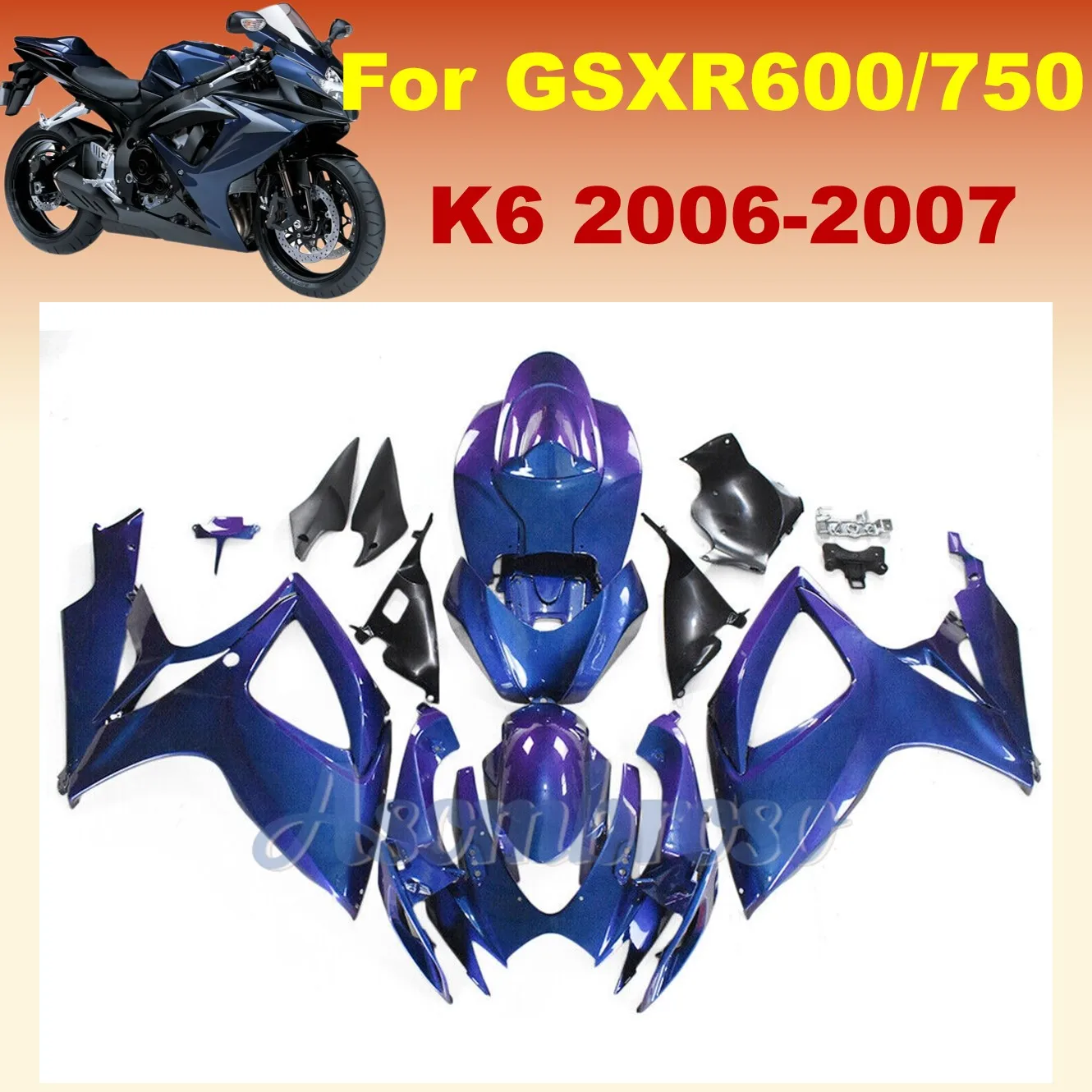 Aftermarket ABS Injection Fairings Kit fit for Suzuki K6 2006 2007 GSXR600 GSXR750 06 07 GSXR 600 Rebuild Body