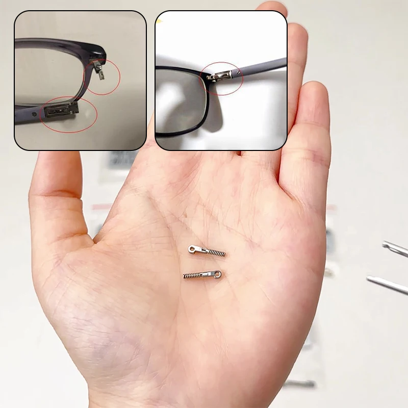 2Pcs Eyeglasses Spring Insert Glasses Repairing Flex Temples Optical Frame Broken Replacement Part Accessory Stainless Steel
