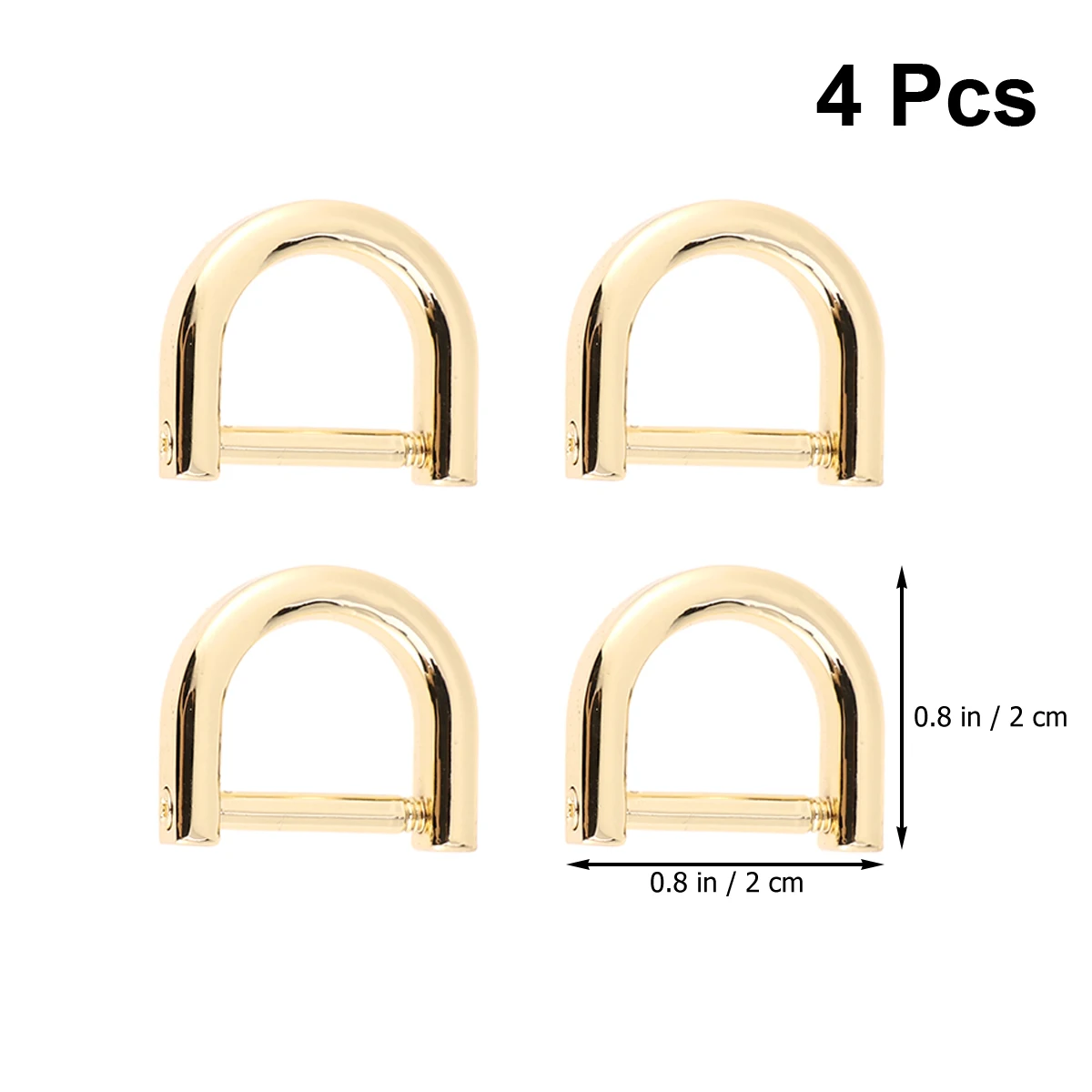 4PCS Semi-Circular Buckles Alloy D Ring D Retaining Ring Belt Buckle Bag Ring Hook Buckle Craft Hardware Accessory