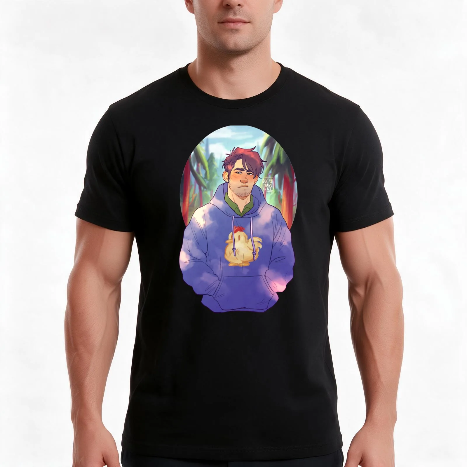 Shane Stardew Valley T-Shirt, Summer Casual Cotton Tee, Oversized Streetwear Tops, Vintage Graphic Print, Loose Fit Short Sleeve