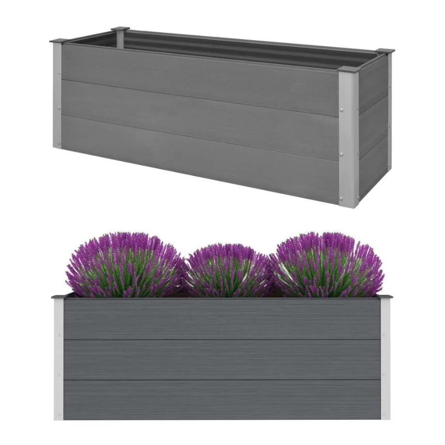

Garden Raised Bed WPC 59.1 x 19.7 x 21.3 Gray