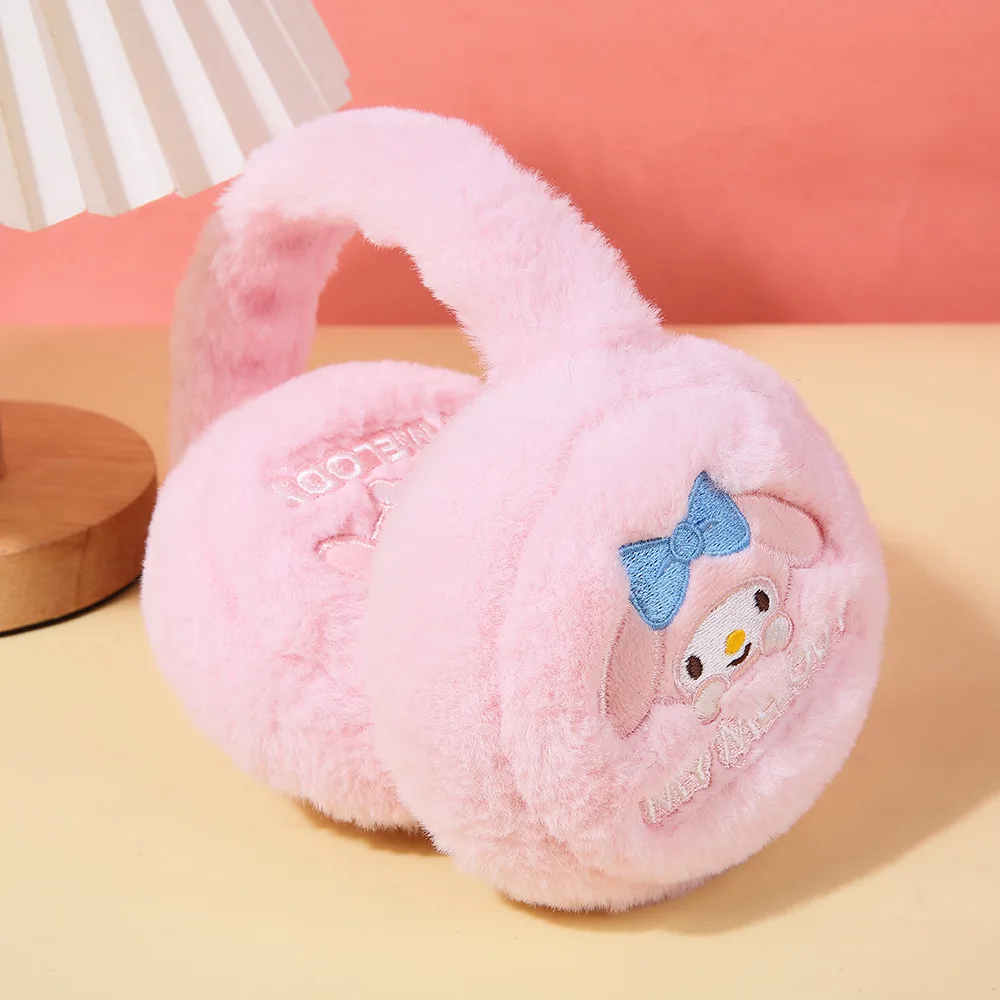 Cute Sanrio Cinnamoroll Melody Girls Earmuffs Soft Plush Winter Keep Warm Antifreeze Cartoon Women Earmuffs Ear Bags Warm Ears