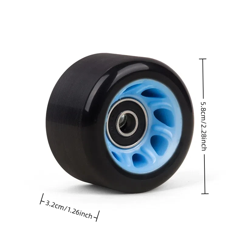 SzBlaZe 8 عبوات 58 مم × 32 مم عجلات تزلج دوارة 95A عجلات تزلج رباعية مع محامل للتزلج في الهواء الطلق بصف مزدوج أو لوح التزلج Ac