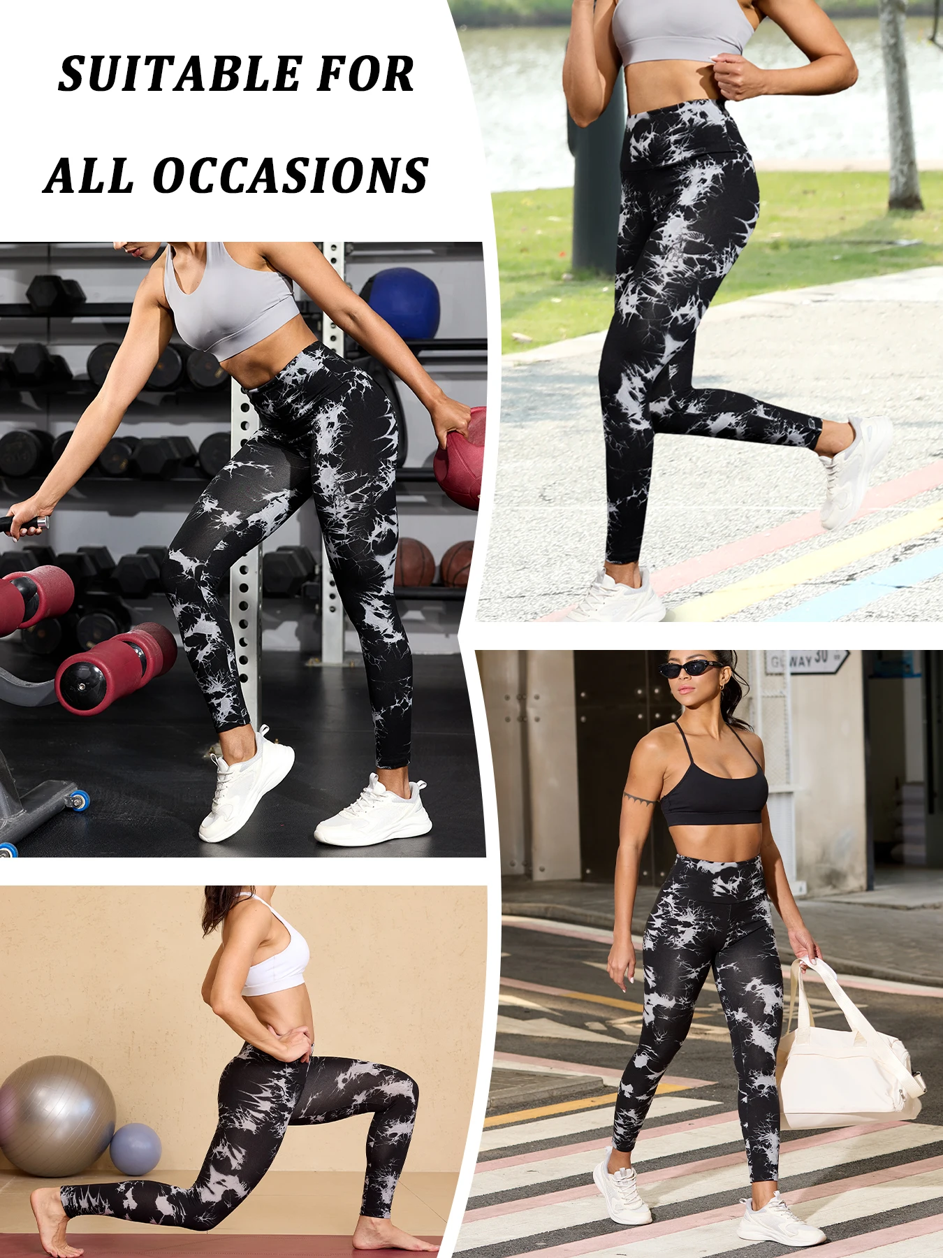 Super Soft High Waisted Tie Dye Leggings for Women Yoga Running Gym Workout Athletic Tights Gym Fitness