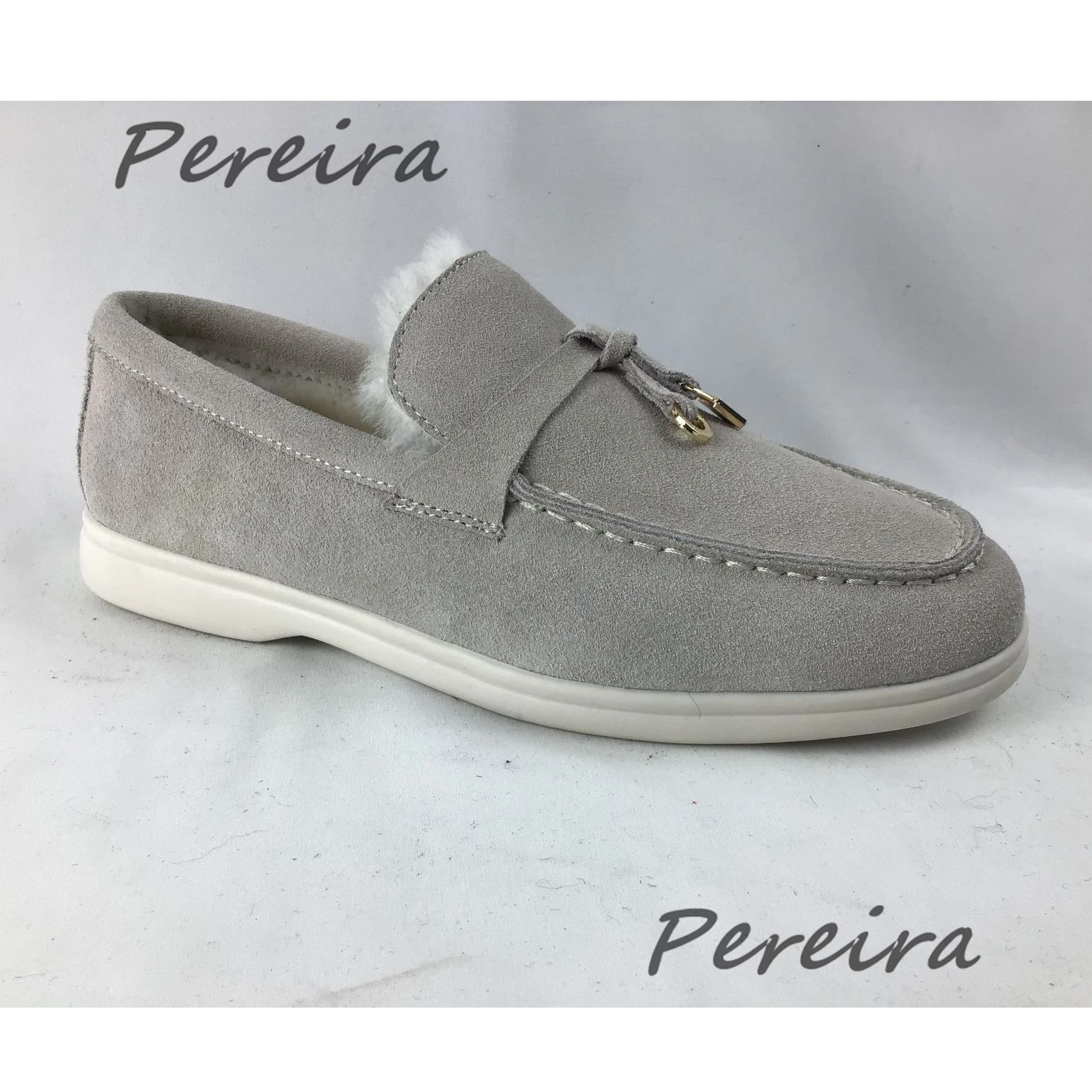 

Лоферы мужские из искусственной замши, повседневная Уличная обувь, круглый носок, без застежки, плюшевые удобные теплые, на плоской подошве, зимние