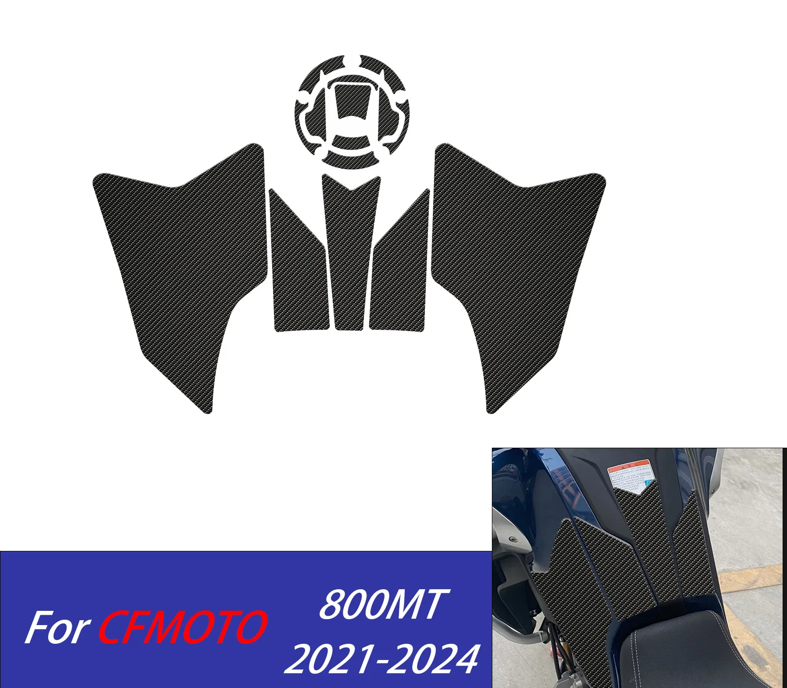 

For 800MT Tank Pad Stickers Gas Protector For CFMOTO 800 MT 2021 2022 2023 2024 Motorcycle Kit Knee Protection Accessories