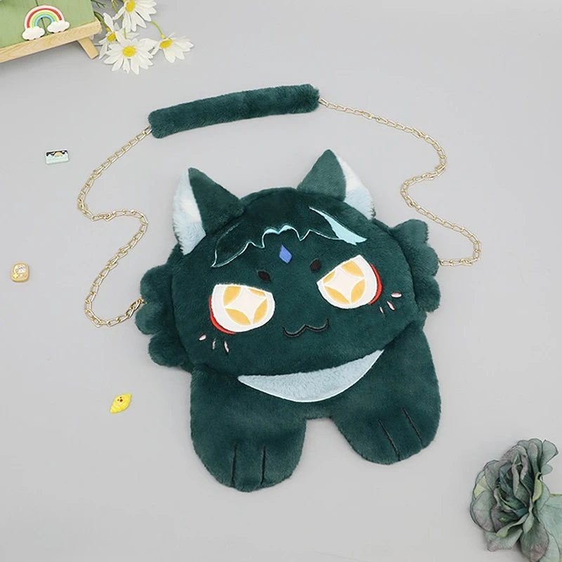 

Game Genshin Impact Xiao Cosplay Ita Bag Green Lovely Plush Crossbody Bag Handbag Women Halloween Party Costume Accessories