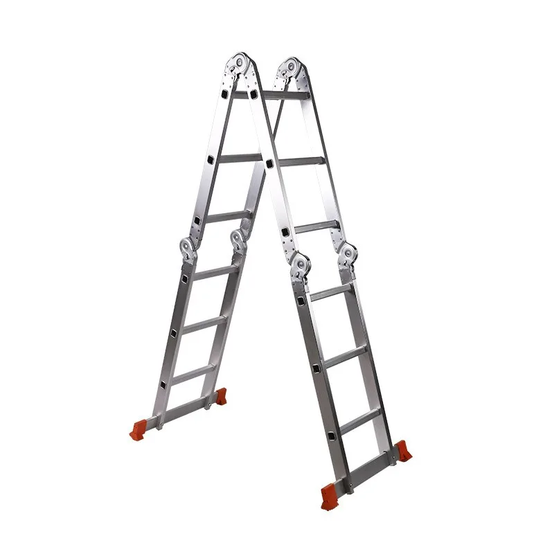 

Household aluminum alloy ladder Anti-slide ladder Folding Large joint Bilateral thickened engineering Load-bearing