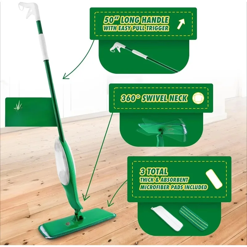

Hardwood Floor Cleaner ,Fast delivery Freedom Spray Mop Kit Microfiber Mop Household Essentials