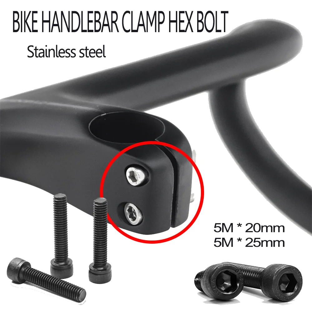 

Bike handlebar clamp Hex Bolt M5 X 20MM M5X25MM Stainless steel Black Coating BICYCLE Screws/ 5 M 18MM/20MM titanium alloy bolt
