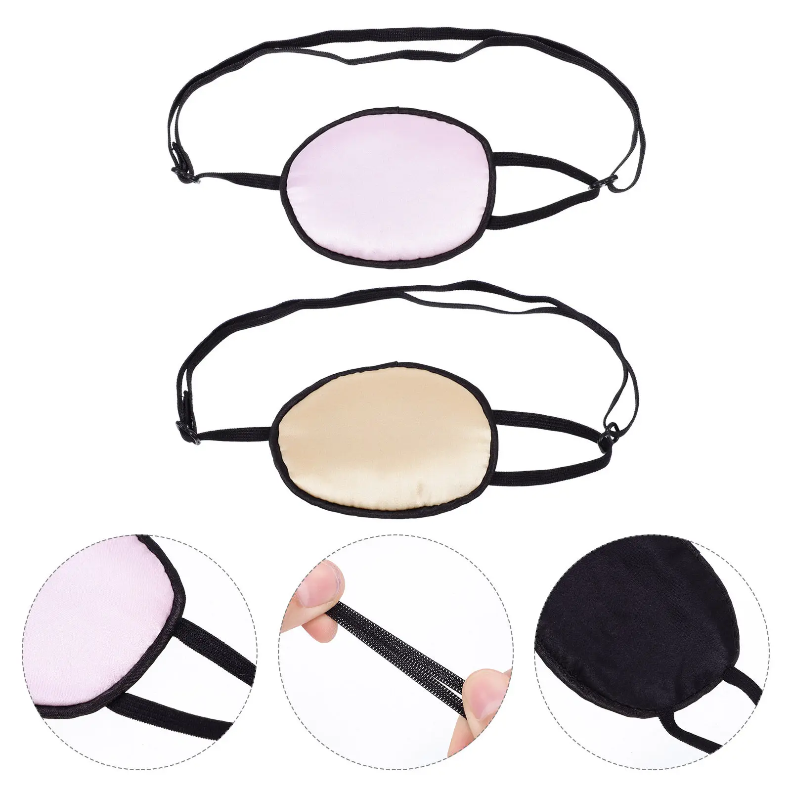 

2Pcs Silk Eye Patch for Adults Adjustable Elastic Strap Amblyopia Strabismus Lazy Rehabilitation Patch