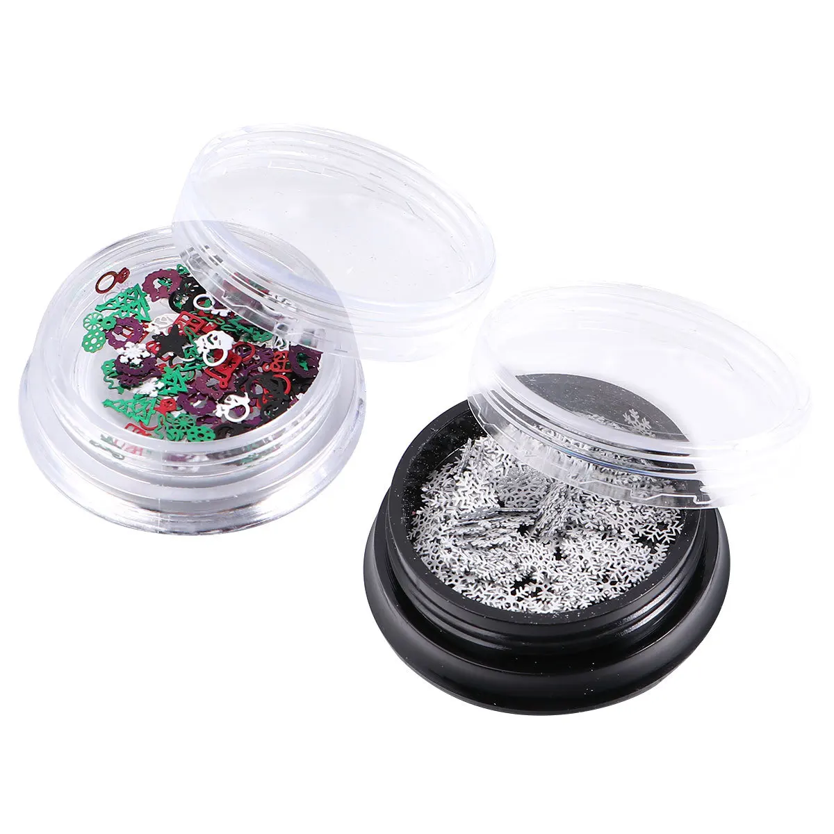 2 個ネイルスパンコール超薄型クリスマスメタルネイルアートデカール DIY マニキュアスノーフレークステッカーホリデーパーティーマニキュアスパンコール