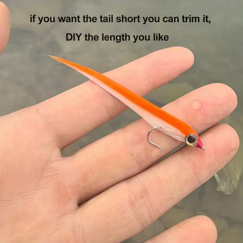 4/6 Stück Minnow-Köderfisch-Fliegenfischerfliegen, Haken aus Kohlenstoffstahl, realistische 3D-Augen, Eisseiden-Streamer für Forellen- und Hechtangeln – Detail 4