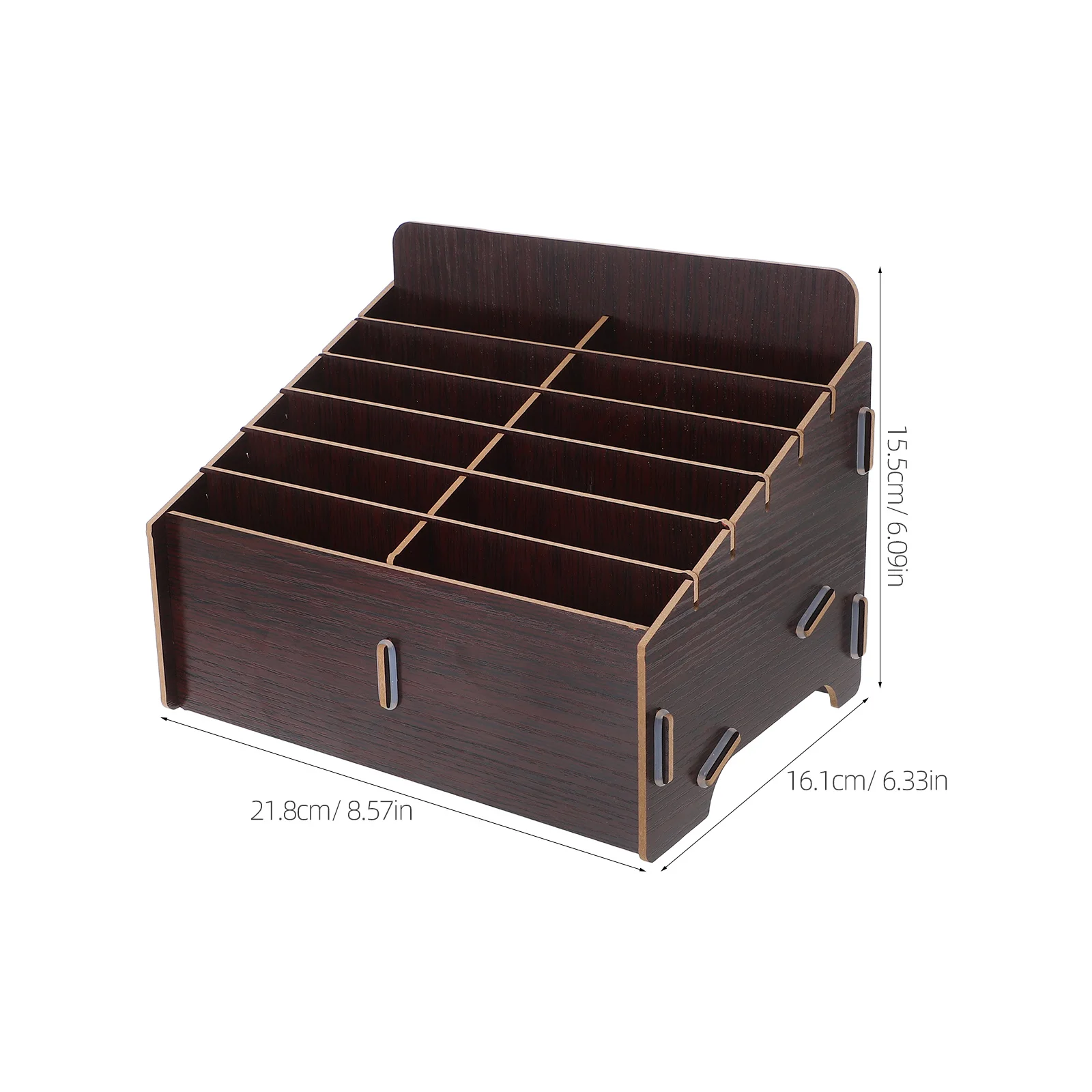 12-مقصورة خشبية صندوق تخزين الهاتف منظم سطح المكتب حامل الهاتف المحمول حامل لمكتب مكتب المنزل أجزاء الهاتف المحمول العرض