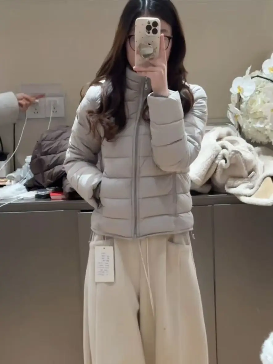 

Корейская легкая хлопковая куртка с воротником-стойкой, женская осенне-зимняя новая модная теплая верхняя одежда, универсальное модное пальто