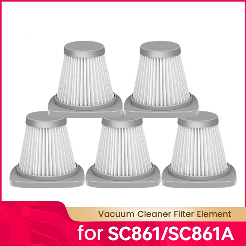 The New 5 Pcs HEPA Filter for Midea Vacuum Cleaner Accessories SC861 SC861A HEPA Filter Elements Replacement