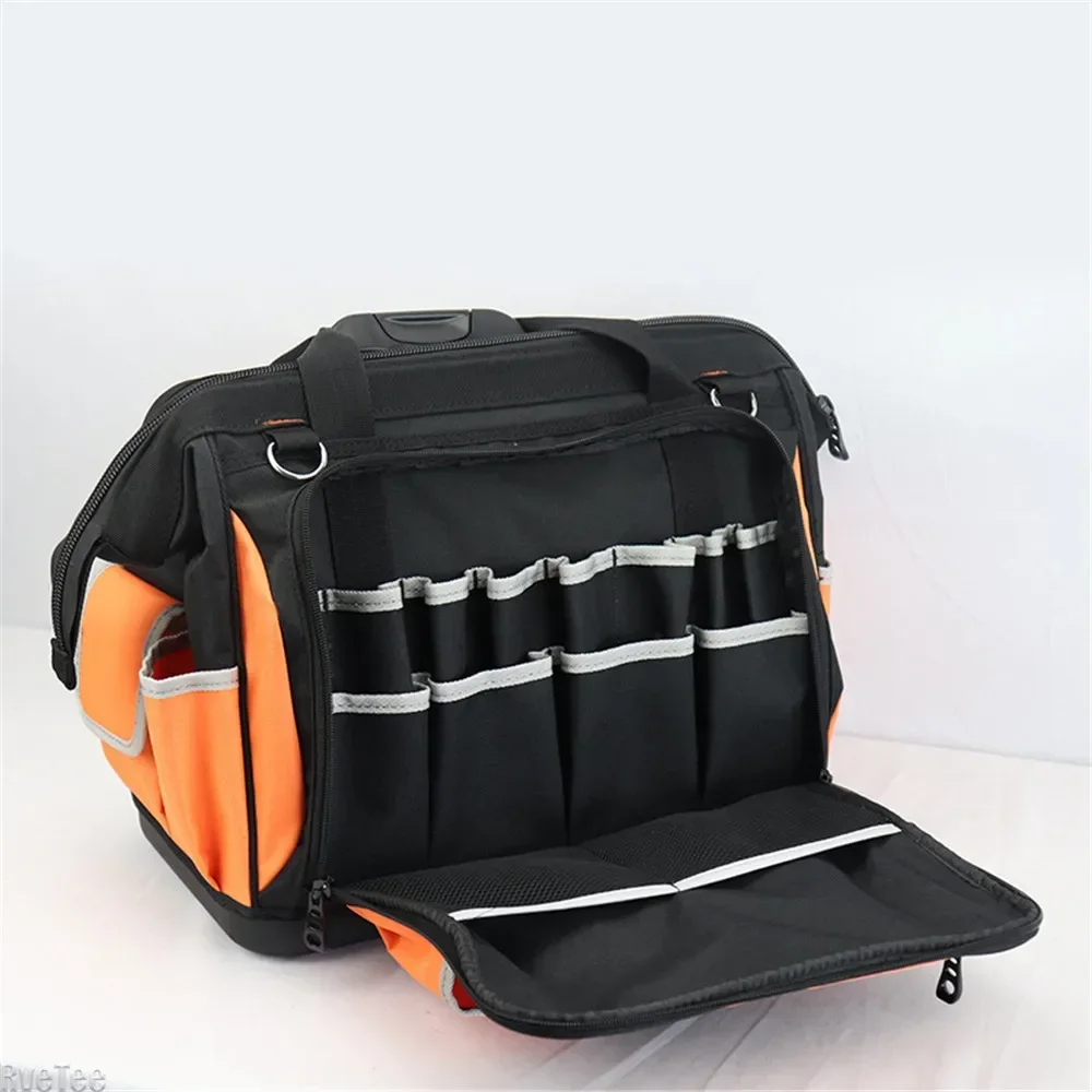 

High Quality with Zipper Pockets 1680D Tool Bag Extra Pockets Plastic Bottom for Electrician Carpenter