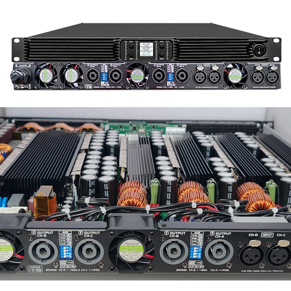 ShennDare 4x2800W Audio amplificatore di potenza professionale 4 canali 1U Subwoofer amplificatore classe D Line Array altoparlante preamplificatore