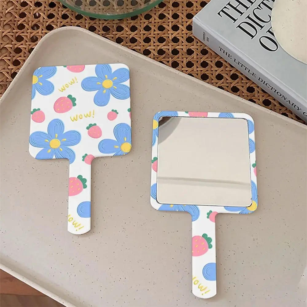 Adorable Hand-Held Make-Up Mirror Flower Creative Square Mirrors Square Ideal Makeup Tools Woman