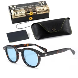 Johnny Depp Sunglasses Man Polarized Sun Glasses Woman Luxury Brand Vintage Yellow Acetate Frame Night Vision Goggles