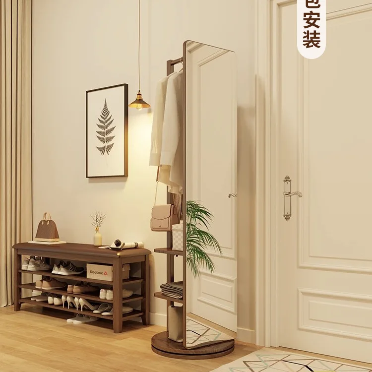 Coat rack hanging floor to ceiling bedroom bedside mobile rotating storage room