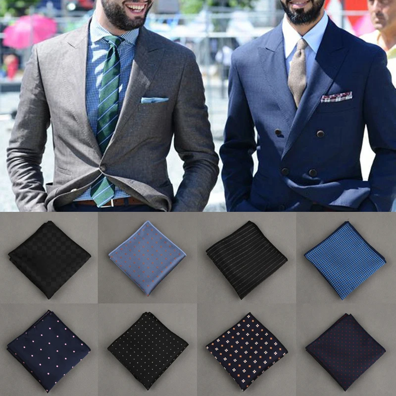 New Fashion Pocket Square Handkerchief Accessories Paisley Solid Colors Vintage Business Suit Hanky Breast Scarf 23cmx23cm