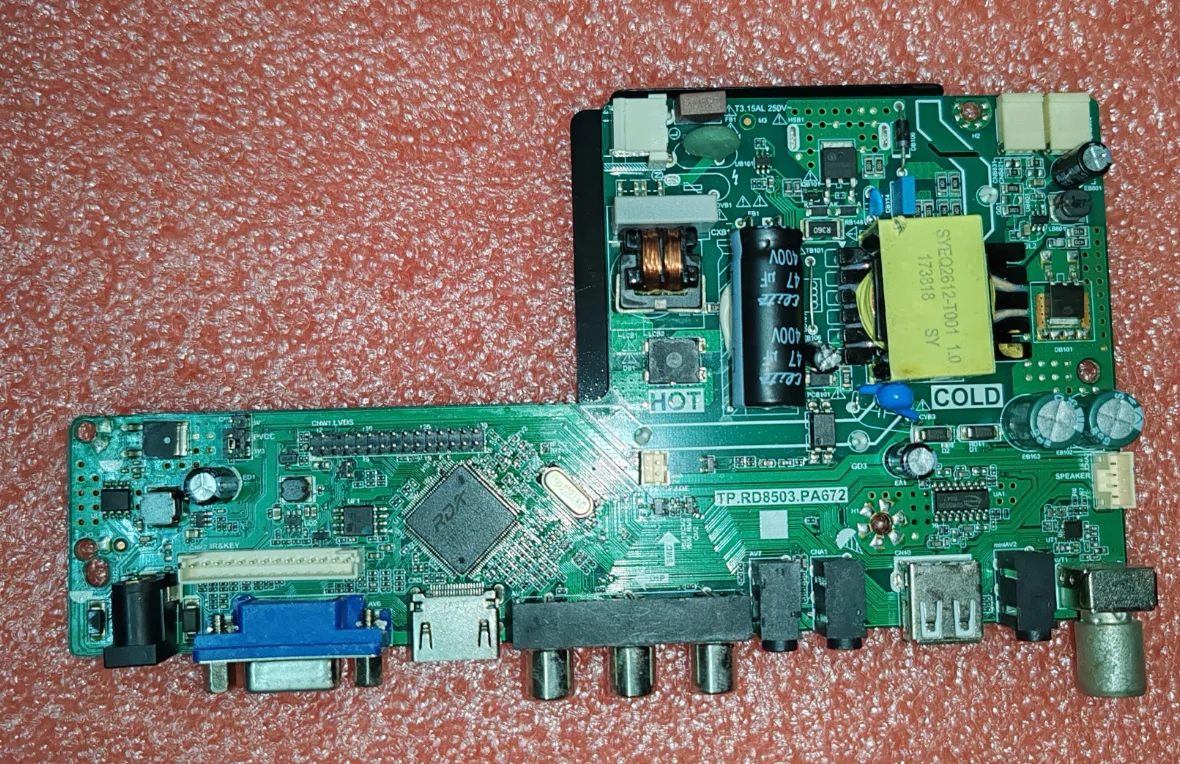 

TP.RD8503.PA672 TV motherboard, physical photo, tested for 8-9.5v 1000mA 1920x1080