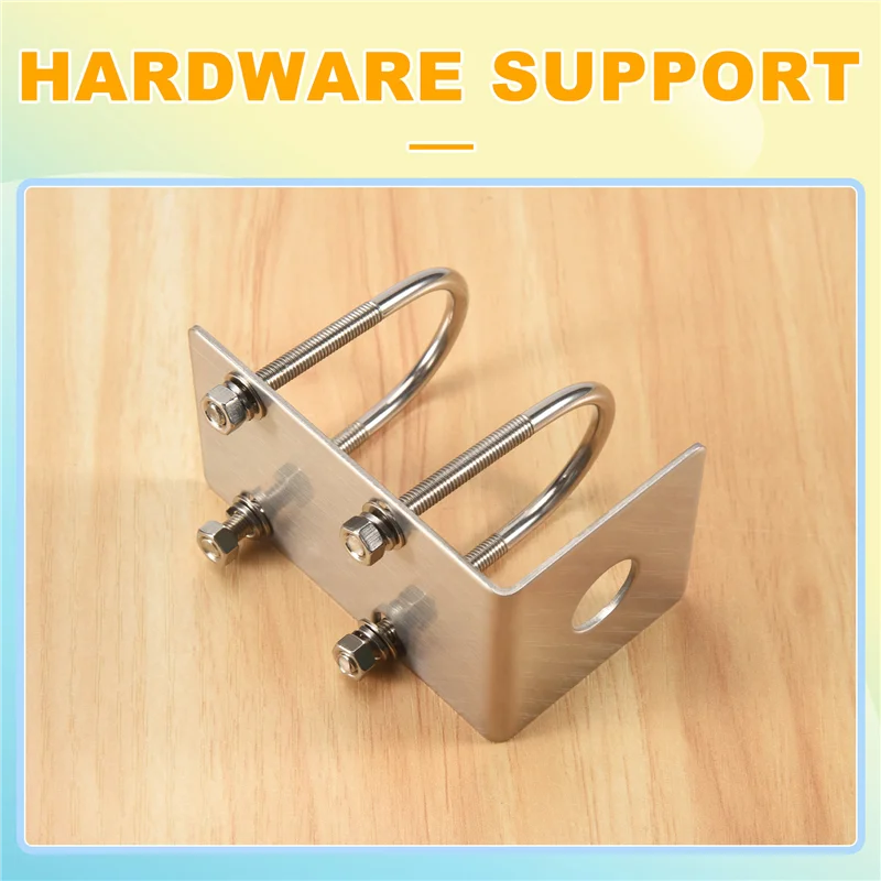 ABZW Stainless Steel Antenna Mount Bracket With U Style Bolts For Ham UHF VHF CB Cellular Trucker Antenna Use Accepted