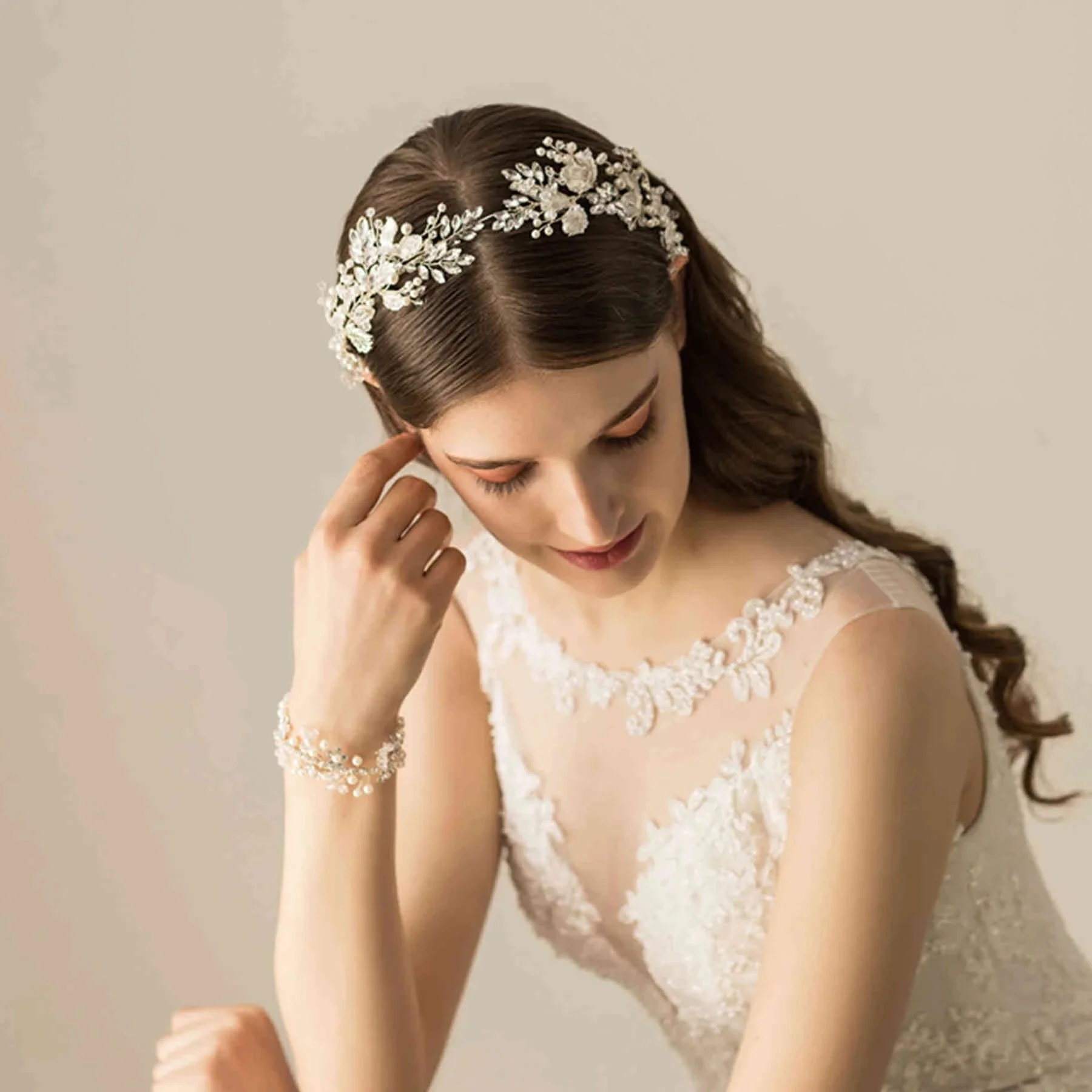 Classic handmade wedding headpiece crystal rhinestone hair band for wedding bridal hairpieces Hair Crown Party accessories image 4