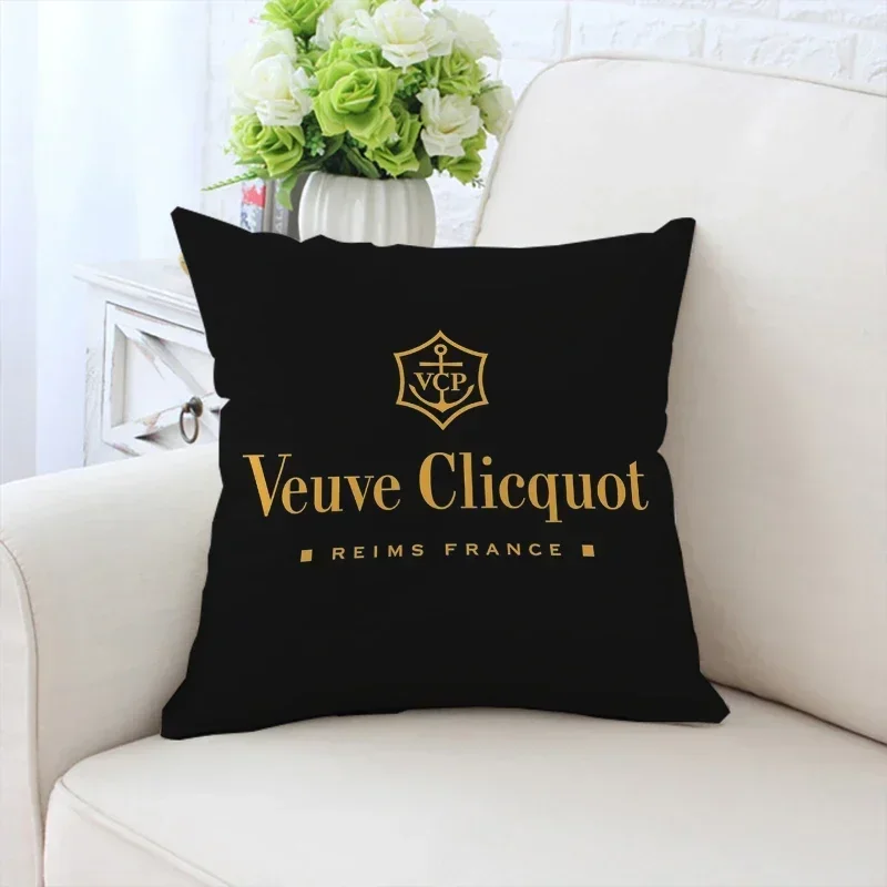 

Decorative Pillow Cover 45x45 V-Veuve Clicquot Cushion Covers for Decorative Cushions Aesthetic Room Decoration Pillowcase 40x40