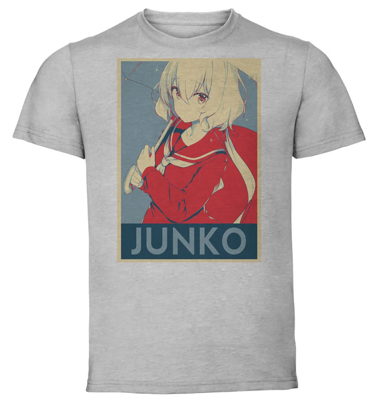 T-Shirt Unisex Grey Propaganda Zombieland Saga Junko Konno variant 3