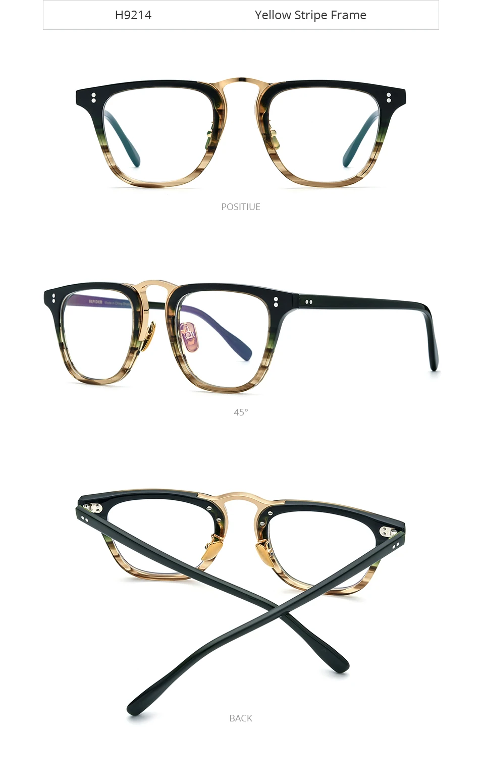 HEPIDEM Acetat Brille Rahmen Männer Marke Designer Retro quadratische Nerd Brillen japanische handgemachte Brille Vintage Brillen 9214 – Detail 8