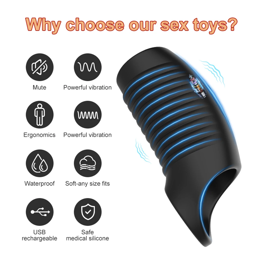 2 en 1 funda vibratoria para pene anillo para pene Control por aplicación anillo para pene retardante de eyaculación extensor de pene vibrador juguetes sexuales para adultos