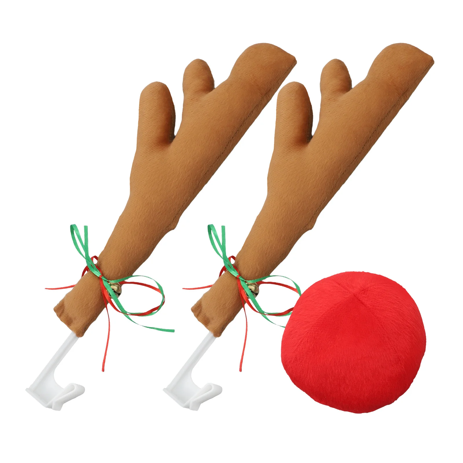 1 مجموعة عيد الميلاد سيارة قرون ديكور رائعة قرن الوعل الحلي مقاومة للتآكل تركيب مستقر عيد الميلاد موضوع سيارة الزينة