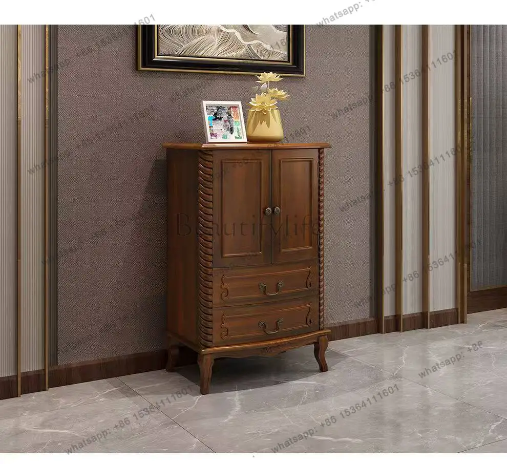 

Wooden American Drawer Cabinet Solid Wood Door Bucket Cabinet Bedroom Bedside Storage Cabinet