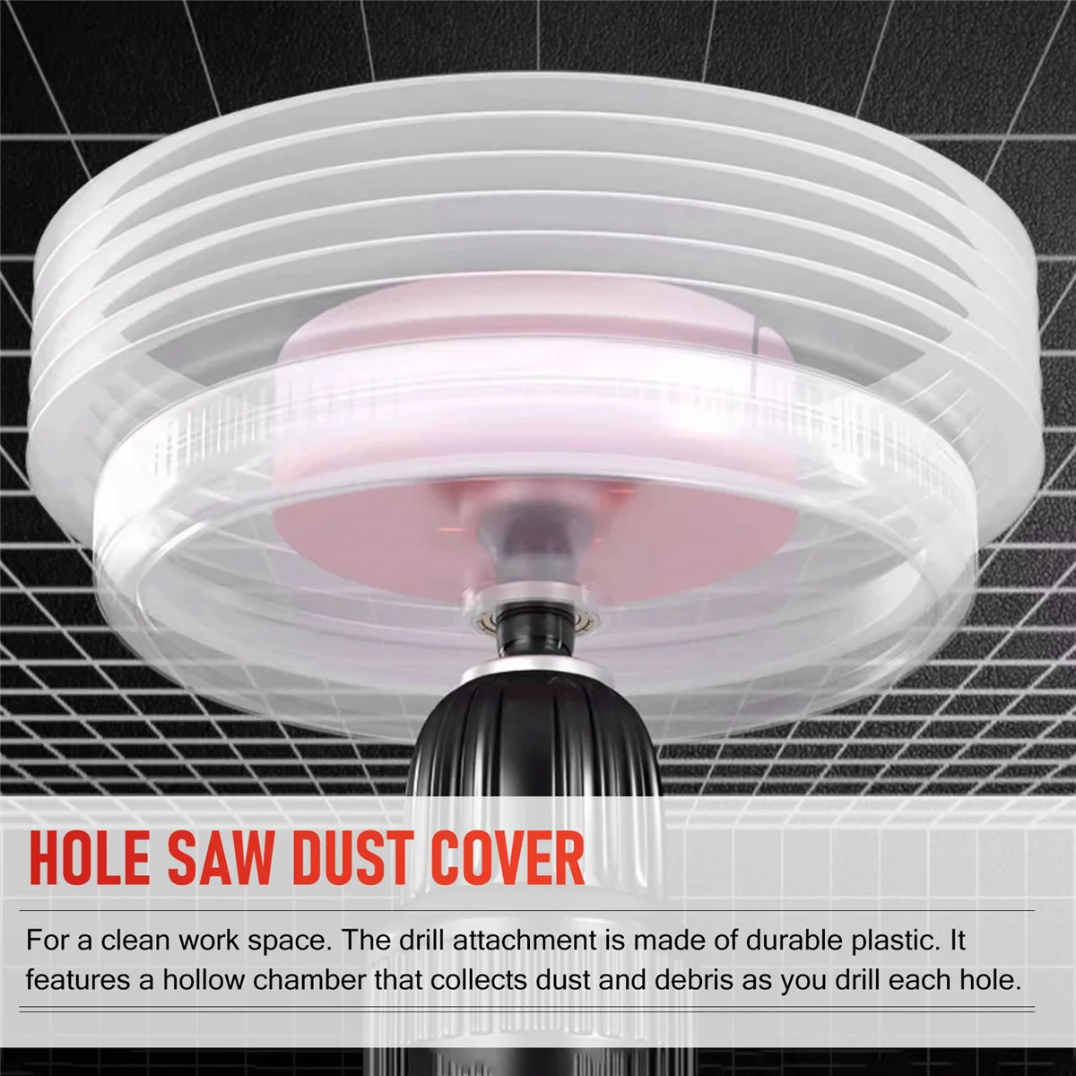 ホールソーダストカバー、ホールオープナー、木材電気技師の保護、ハンマードリルツールアクセサリー、防塵装置