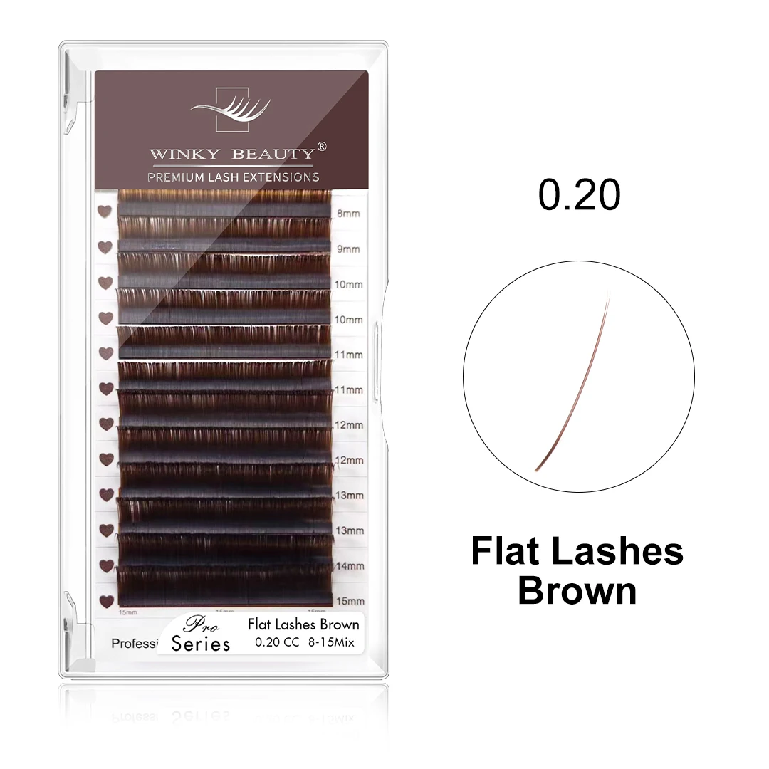 Winky Beauty Super Brown Eyelash Extensions Fluffy Super Soft 0.07 C D Curl Natural High Quality New Flexible Lashes Supplies