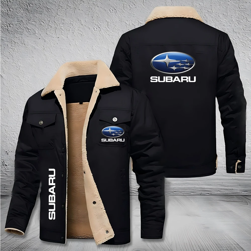 

SUBARU Racing Suit 2026 New Men's Polo Jacket with Hairy Lining for Youthful Trendy Loose Multi Pocket Casual Sports Shirt s-5XL