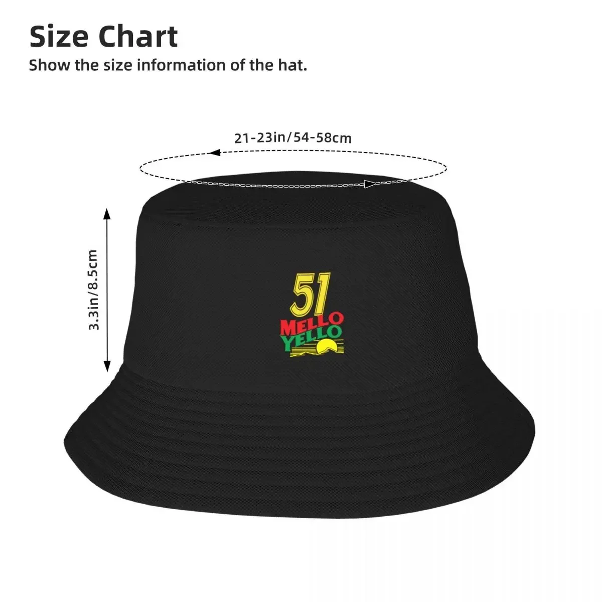 51 Mello Yello Cole Trickle Days of Thunder Bucket Hat Beach Outing Big Size  western hats Goollf Wear Men Women's