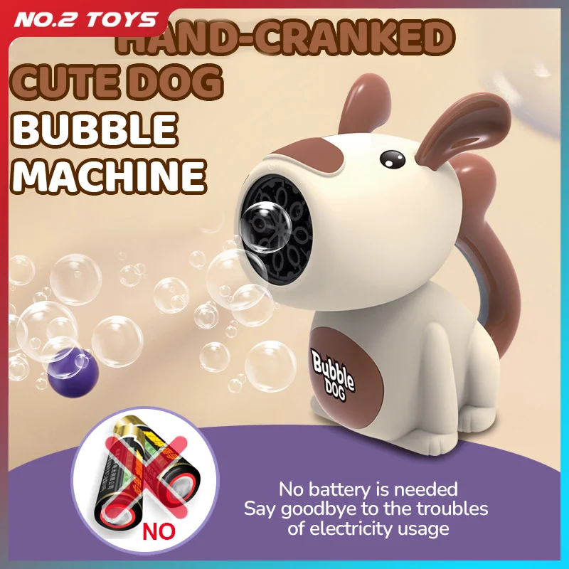Handkurbel Blasen Maschine Outdoor Party Spiele Spielzeug Niedlichen Hund Blase Blasen Maschine kinder Handheld Blasen Pistole Kinder Spielzeug