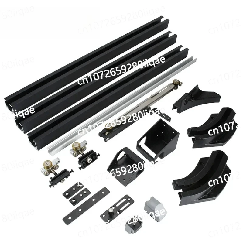 

Concealed Sliding Door System Wooden Flush Aluminum Track for Wardrobes - Smooth Gliding Closet Door Track Set