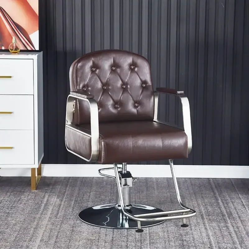 Barbershop Professional Barber Chairs Nordic Luxury Perm Lift Barber Chairs Ergonomic Comfort Salon Furniture Sandalye FYBC