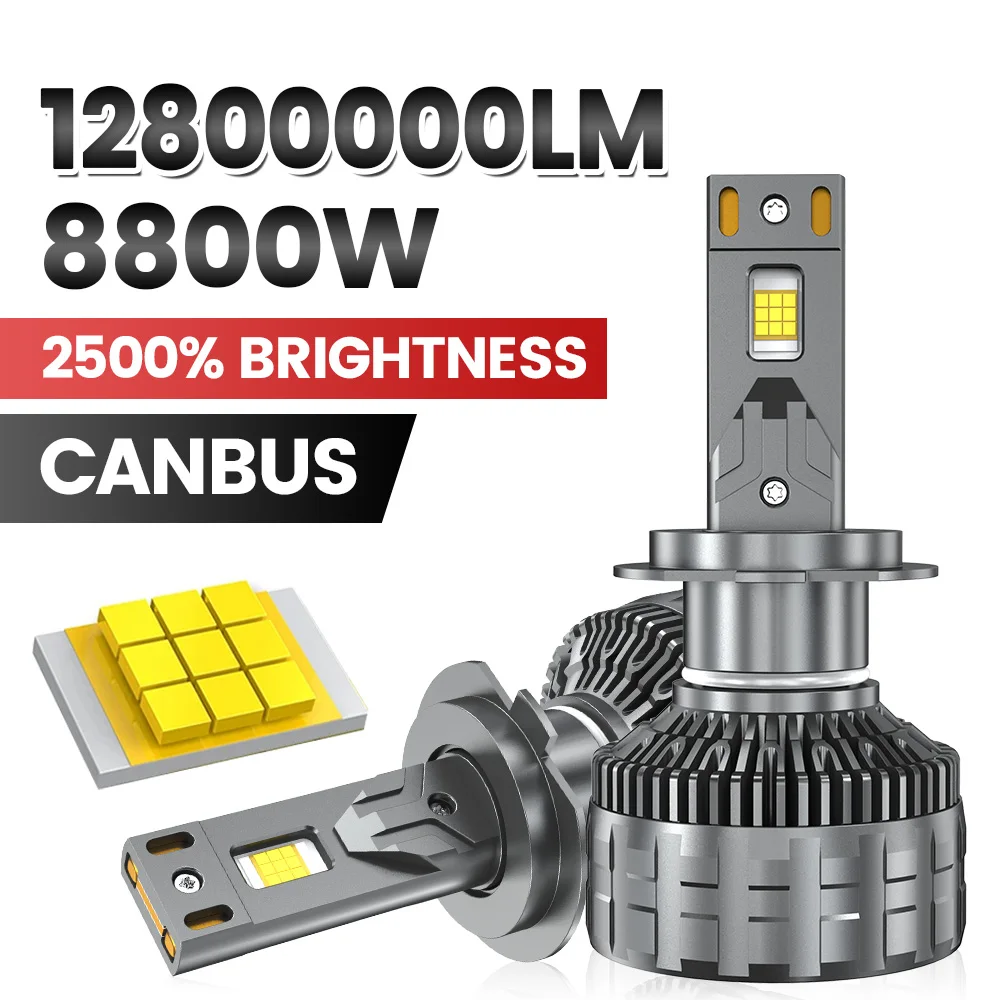 

8800W 12800000LM H4 H7 LED Headlight Bulb H1 H11 9005 Turbo Headlamps 6000K White Headlights Bulb For Auto Lamp Bulb Accessories
