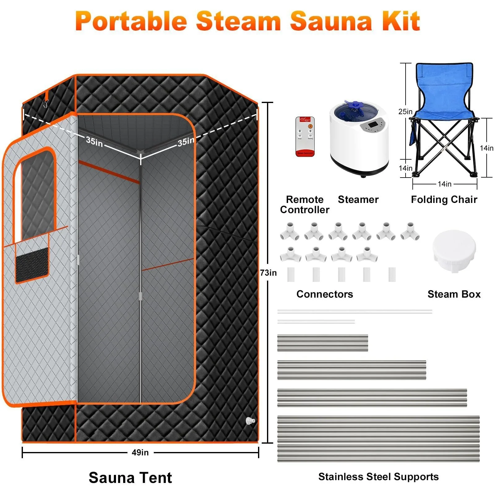 Portable Full-Body Wet Steam Sauna Tent With Smart Steam Device And Sofa New Design Home Inflatable Sauna Box For Home Use