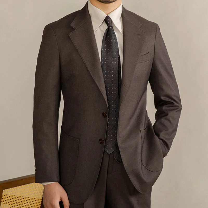 Top Quality Men Streetwear Suit Jacket Vintage Single-breasted Blazer 2023 Fall Hombre Business Casual Suit Blazer Coat Uniform