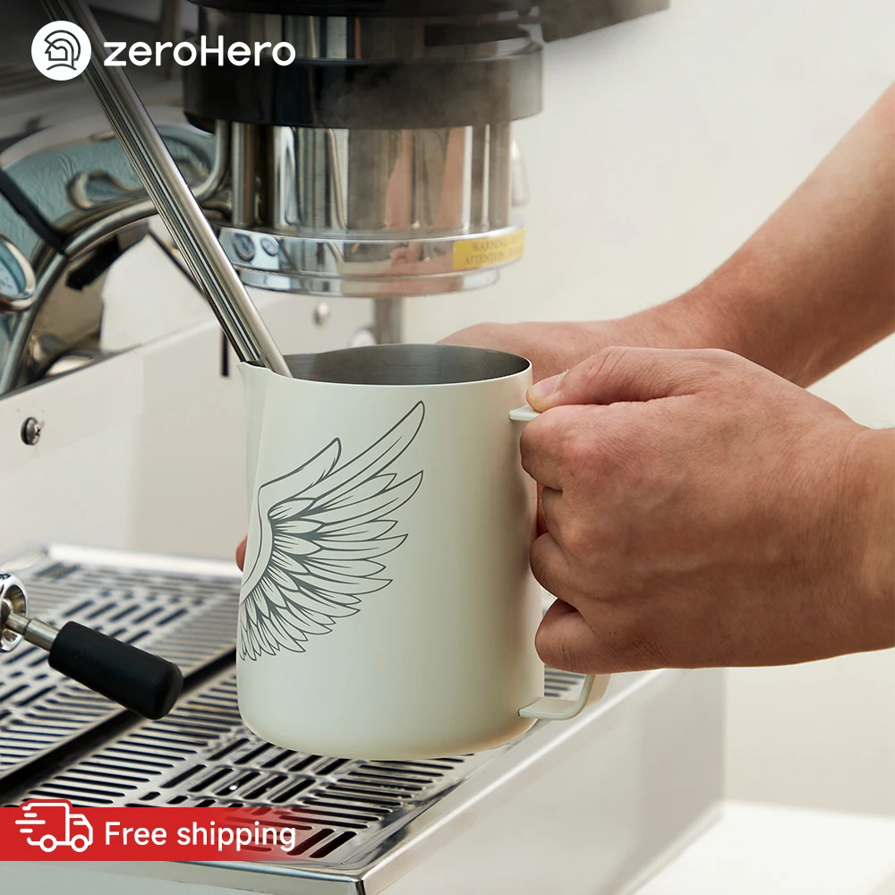 zerohero-brocca-per-latte-da-barista-600ml-in-acciaio-inox-304-con-beccuccio-a-flusso-manico-ergonomico-brocca-per-latte-art-per-casa-caffetteria-barista